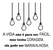 Adesivo Parede Luz Lâmpada Frase Vida