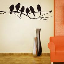 Adesivo Parede Pássaros Galho Silhueta Minimalista Decoração Escritório Home Office Studio Design