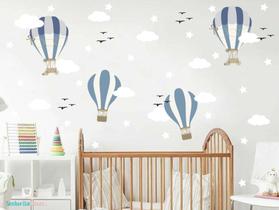 Adesivo Parede Quarto Infantil Balões Nuvens Decoração Cute Adesivo Parede Quarto Infantil Balões Nuvens Decoração Cute
