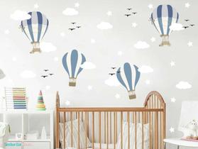 Adesivo Parede Quarto Infantil Balões Nuvens Decoração Cute