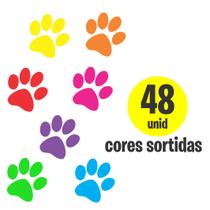 Adesivo Patinhas Para Pet Shop Vitrine Patas Kit 48und Cores
