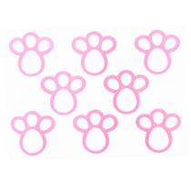 Adesivo Pegada de Coelho Rosa c/3 Folhas 25x35cm