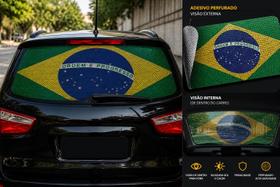 Adesivo Perfurado Carro Bandeira Brasil 100x50cm Vinil Resistente e Removível Adesivo Perfurado Carro Bandeira Brasil 100x50cm Vinil Resistente e Removível