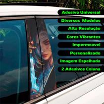 Adesivo Personalizado Para Coluna de Porta Carro Decorativo Universal