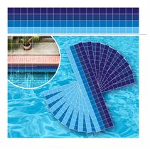 Adesivo Piscina Vinílico Degradê Pastillha Azul 100x30cm Adesivo Piscina Vinílico Degradê Pastillha Azul 100x30cm