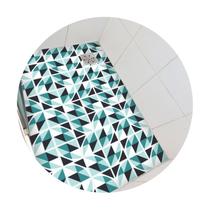 Adesivo piso box banheiro arte azul turquesa antiderrapante - 1,20 x 0,80 metros