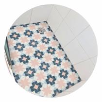 Adesivo piso box Estrela Rosa Antiderrapante Lavável Pastilha - 1,20 x 0,80 metros