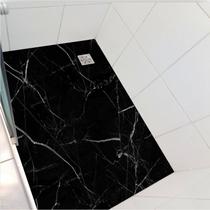 Adesivo piso box mármore preto antiderrapante - 1,20 x 0,97 metros Adesivo piso box mármore preto antiderrapante - 1,20 x 0,97 metros