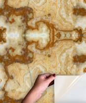 Adesivo Piso Lavável Chão Marmore Bege Indiano Texturizado - DecoraPlus