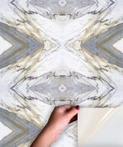 Adesivo Piso Lavável Chão Marmore Cinza Detalhe Texturizado - DecoraPlus