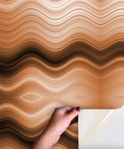 Adesivo Piso Lavável Chão Marmore Onda Africana Bege Marrom