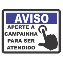 Adesivo Placa Aperte A Campainha Para Ser Atendido 20x15cm