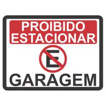 Adesivo Placa Aviso Proibido Estacionar Garagem 20cm x 15cm