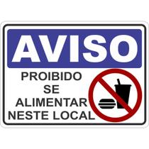Adesivo placa aviso sinalização atenção proibido alimentar-se 15x21 cm ou 21x30cm azul auto colante Adesivo placa aviso sinalização atenção proibido alimentar-se 15x21 cm ou 21x30cm azul auto colante