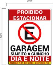 Adesivo Placa Proibido Estacionar Garagem Dia Noite Guincho - Teu Adesivo