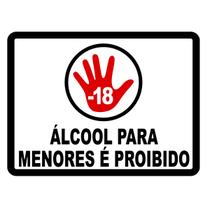 Adesivo Placa Proibido Venda Bebida Para Menores De 18 20x15