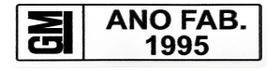 Adesivo Plaqueta Ano 1995 compatível Chevrolet 9524