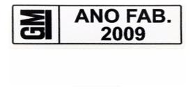 Adesivo Plaqueta Ano Fabricação Compatível Chevrolet GM 2009 Adesivo Plaqueta Ano Fabricação Compatível Chevrolet GM 2009