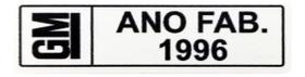 Adesivo Plaqueta Ano Fabricação GM Chevrolet 9524 1999 Adesivo Plaqueta Ano Fabricação GM Chevrolet 9524 1999