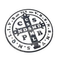 Adesivo Plotter Medalha De São Bento Para Carro Preto