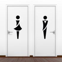 Adesivo Porta Banheiro Ele & Ela Adesivo Porta Banheiro Ele & Ela