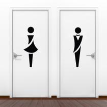 Adesivo Porta Banheiro Ele & Ela Adesivo Porta Banheiro Ele & Ela