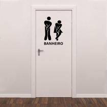 Adesivo Porta Banheiro Unissex Homem e Mulher Decoração Divertida