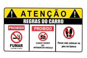 Adesivo Proibido Fumar e Comer no Carro - 15x11cm Adesivo Proibido Fumar e Comer no Carro - 15x11cm