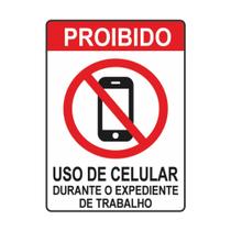 Adesivo Proibido Usar Celular 1 Unidade em Vinil Alta Qualidade 20x15cm