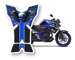 Adesivo Protetor De Tanque Tankpad Mt-03 Caveira Azul Ml76