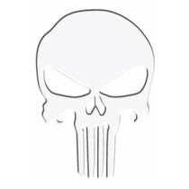 Adesivo Punisher Carro Moto Capacete Branco Resinado - Marcon Adesivos Decorativos