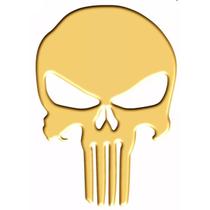 Adesivo Punisher Carro Moto Capacete Dourado Resinado