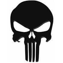 Adesivo Punisher Carro Moto Capacete Preto Resinado