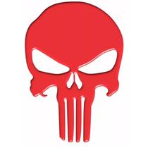 Adesivo Punisher Carro Moto Capacete Vermelho Resinado - Marcon Adesivos Decorativos