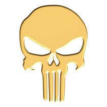 Adesivo Punisher Resinado Dourado UV Carro/Moto SPTS Adesivo Punisher Resinado Dourado UV Carro/Moto SPTS