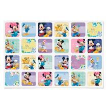 Adesivo Quadrado Turma do Mickey - 48 unidades - Cromus - Rizzo Adesivo Quadrado Turma do Mickey - 48 unidades - Cromus - Rizzo