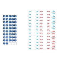 Adesivo Quadro Disjuntor Cartela Cabos E Tomadas 110V E 220V