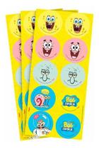 Adesivo Redondo Bob Esponja 30 Unidades - Decoração Festa