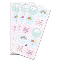 Adesivo Redondo Festa Chuva de Amor- Pacote com 3 cartelas com 10 unidades cada