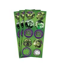 Adesivo Redondo Festa Hulk- Pacote com 3 Cartelas de 10 unidades cada - Regina