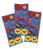 Adesivo Redondo para Lembrancinha Festa Superman - 30 unidades - Festcolor - Rizzo Festas
