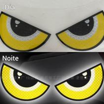 Adesivo refletivo em forma de olhos amarelos para motos e carros 14,6X5,3cm 1 PAR