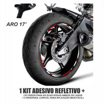 Adesivo Refletivo Para Várias Motos (aro 17') Cor Vermelho Adesivo Refletivo Para Várias Motos (aro 17') Cor Vermelho