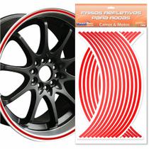 Adesivo Refletivo Roda Carro Moto 7mm Universal Vermelho Adesivo Refletivo Roda Carro Moto 7mm Universal Vermelho