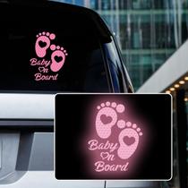 Adesivo reflexivo para bebê a bordo de carro Iprokiu impermeável rosa