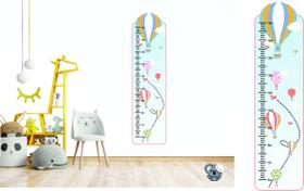 Adesivo Régua de Crescimento Balões Passarinhos Coloridos