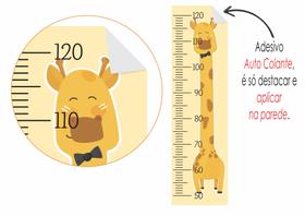 Adesivo Régua Do Crescimento Girafa Medir Altura Criança Auto Colante Infantil - Plus Art