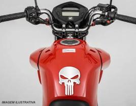 Adesivo Resinado Caveira Justiceiro Moto Carro Branco Grande