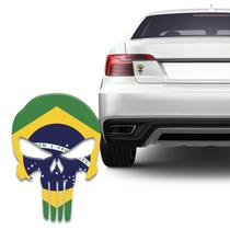 Adesivo Resinado Caveira O Justiceiro Bandeira Brasil Carro - SPORTINOX