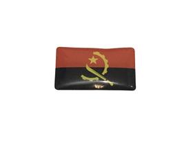 Adesivo resinado da bandeira da Angola 9x6 cm